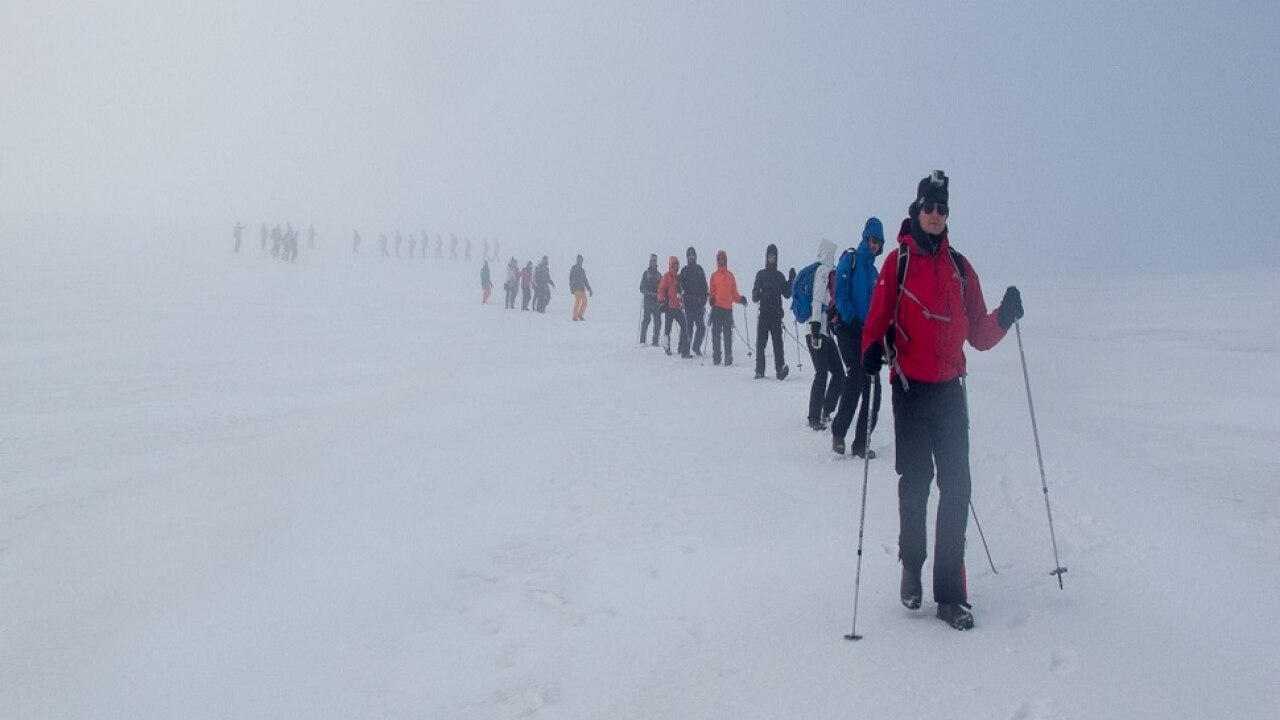 Crossing the crevasse 2 with respective teams. Image Credit: Ankit Taparia