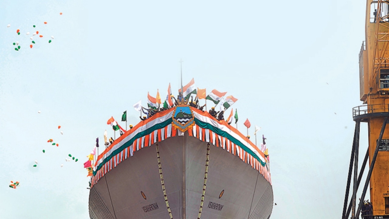 New Stealth Destroyer Launched At Mazgaon Dock