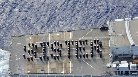 Sailors spell out 