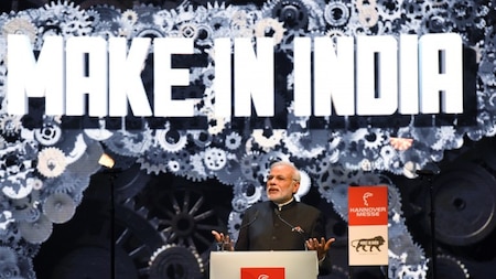 Indian Prime Minister Narendra Modi speaks during the official opening of the Hannover Messe industrial trade fair in Hanover, central Germany on April 12, 2015.