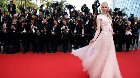 Georges Hobeika is the designer behind model Tanya Dziahileva's pink gown (AFP)