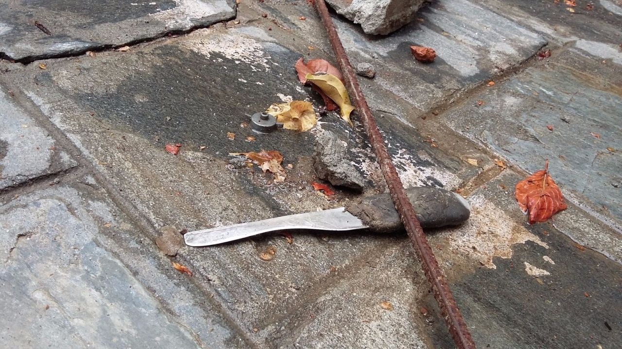 An improvised weapon made from a spoon, now left behind in Chautara jail