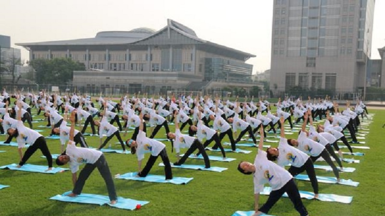 International Yoga Day in China. Image Credit: Vikas Swarup Twitter