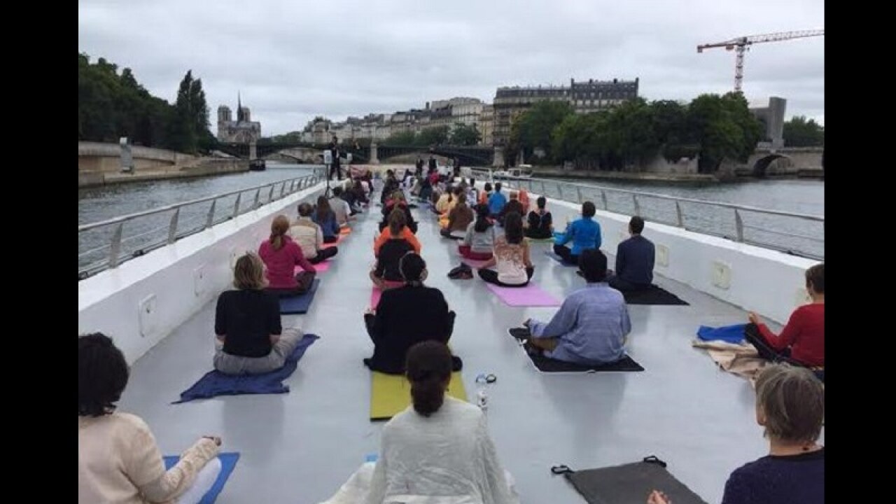 International Yoga Day in Paris, France. mage Credit: Narendra Modi Twitter