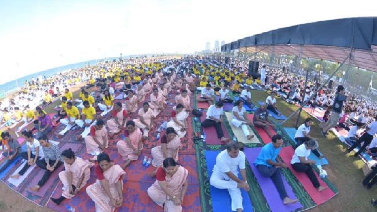 International Yoga Day in Sri Lanka. Credit: Narendra Modi Twitter