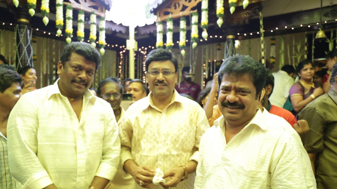 Actors Partheepan and Pandiarajan with Bhagyaraj