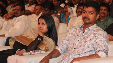 Vijay and his wife Sangeetha