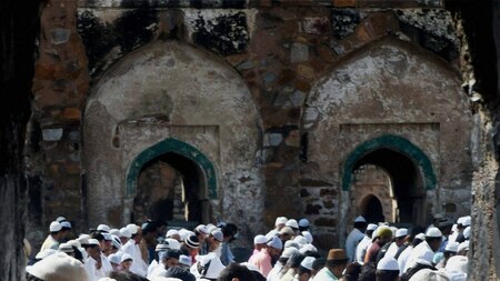 Muslims offer prayers on Eid al-Adha in New Delhi