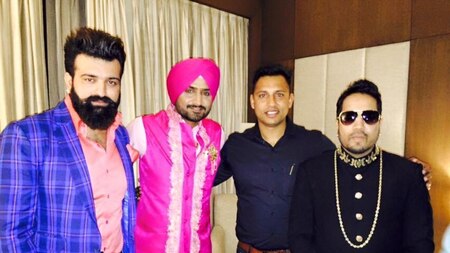 Harbhajan Singh with singer Mika Singh