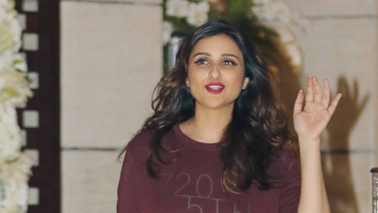 Parineeti Chopra in a sweatshirt mini and sneakers at the do