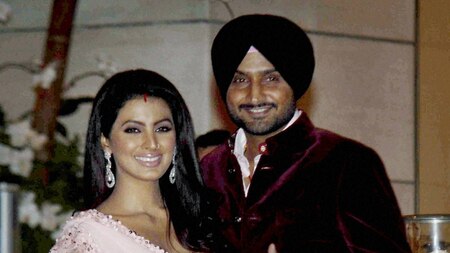 Bhajji with wife Geeta Basra