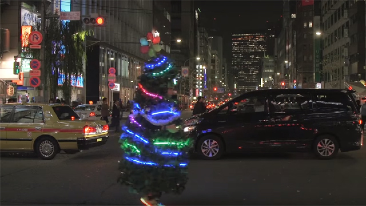 'Tis the season Watch the Running Christmas Tree spread joy in Tokyo!