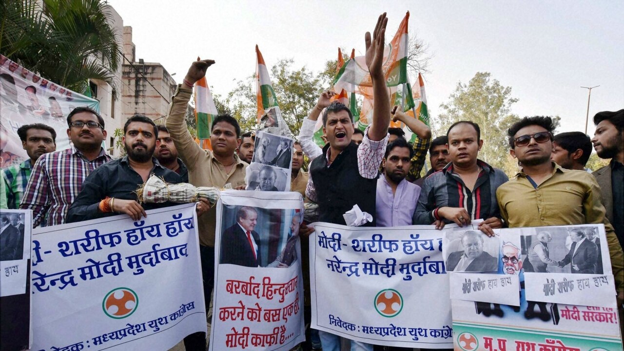 Staging protests against PM Modi and Nawaz Sharif