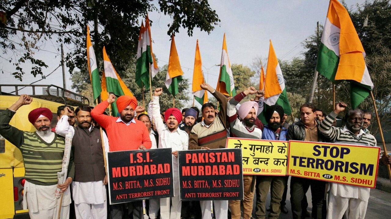 Protest over the militant attack at Pathankot