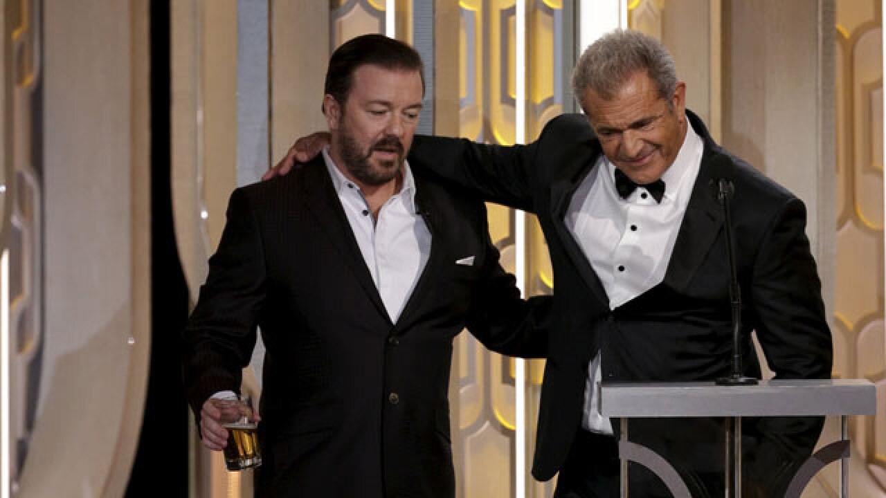 Ricky Gervais roasts Mel Gibson at Golden Globes 2016