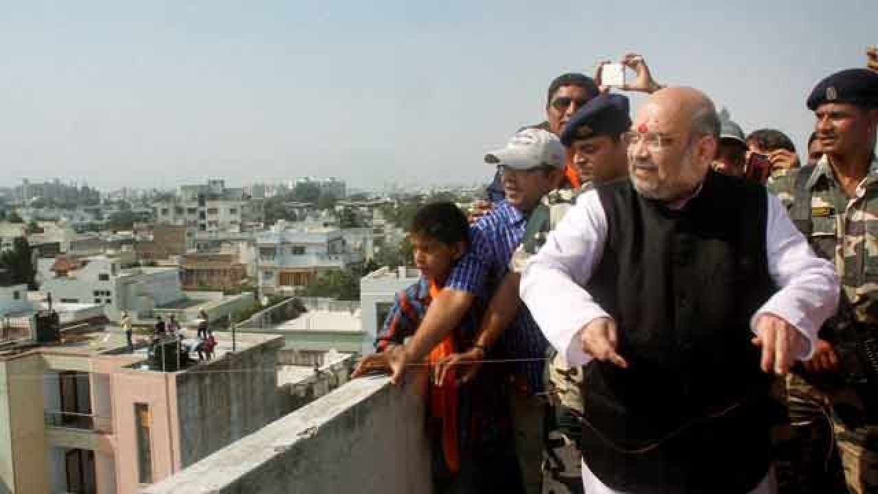 Amit Shah celebrates kite-flying festival in Ahmedabad