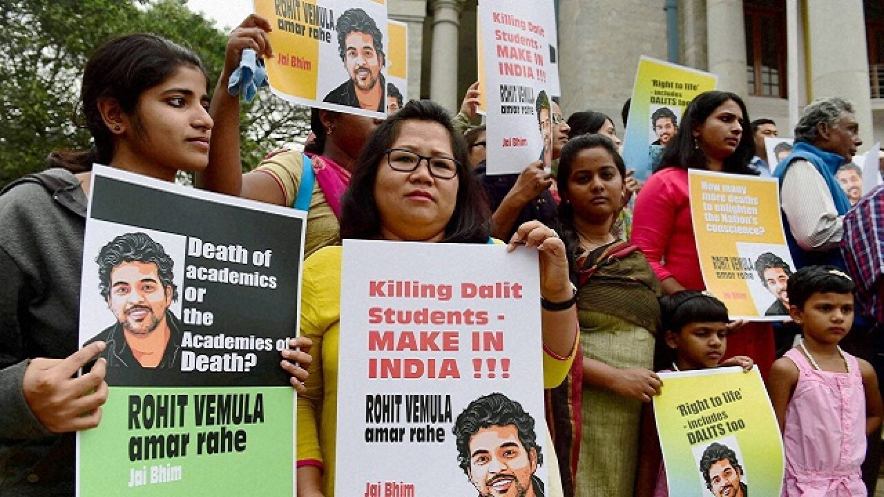 Rohith Labour Suspension of 4 dalit research scholars revoked, but protests ...