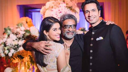 R Balki with the newly wed couple