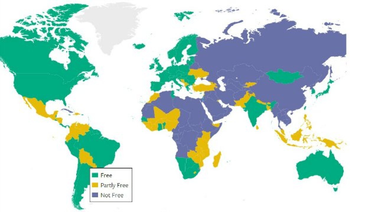 A third of world population lives in nations without freedoms: Rights group