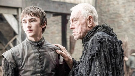Isaac Hampstead-Wright as Bran Stark and Max Von Sydow as the Three-Eyed Raven