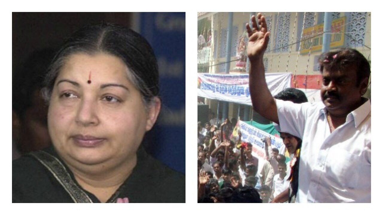 Tamil Nadu CM Jayalalithaa files defamation case against Vijayakanth