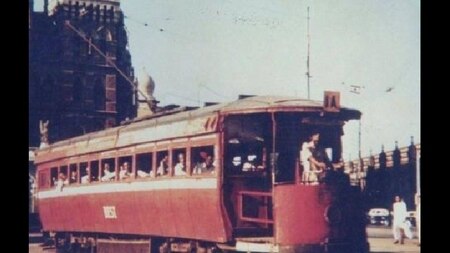 Tram services were introduced in Bombay in 1874