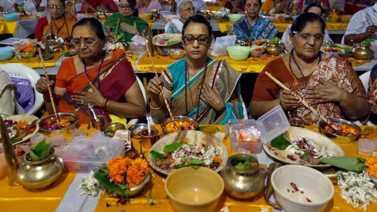 Devotees praying