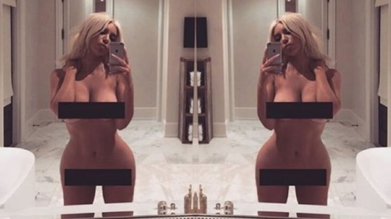 Kim Nude Porn - Kim Kardashian celebrates International Women's Day with another nude  selfie!