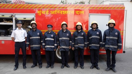 Firefighters in a line-up (Photo Courtesy - Abhinav P Kocharekar)