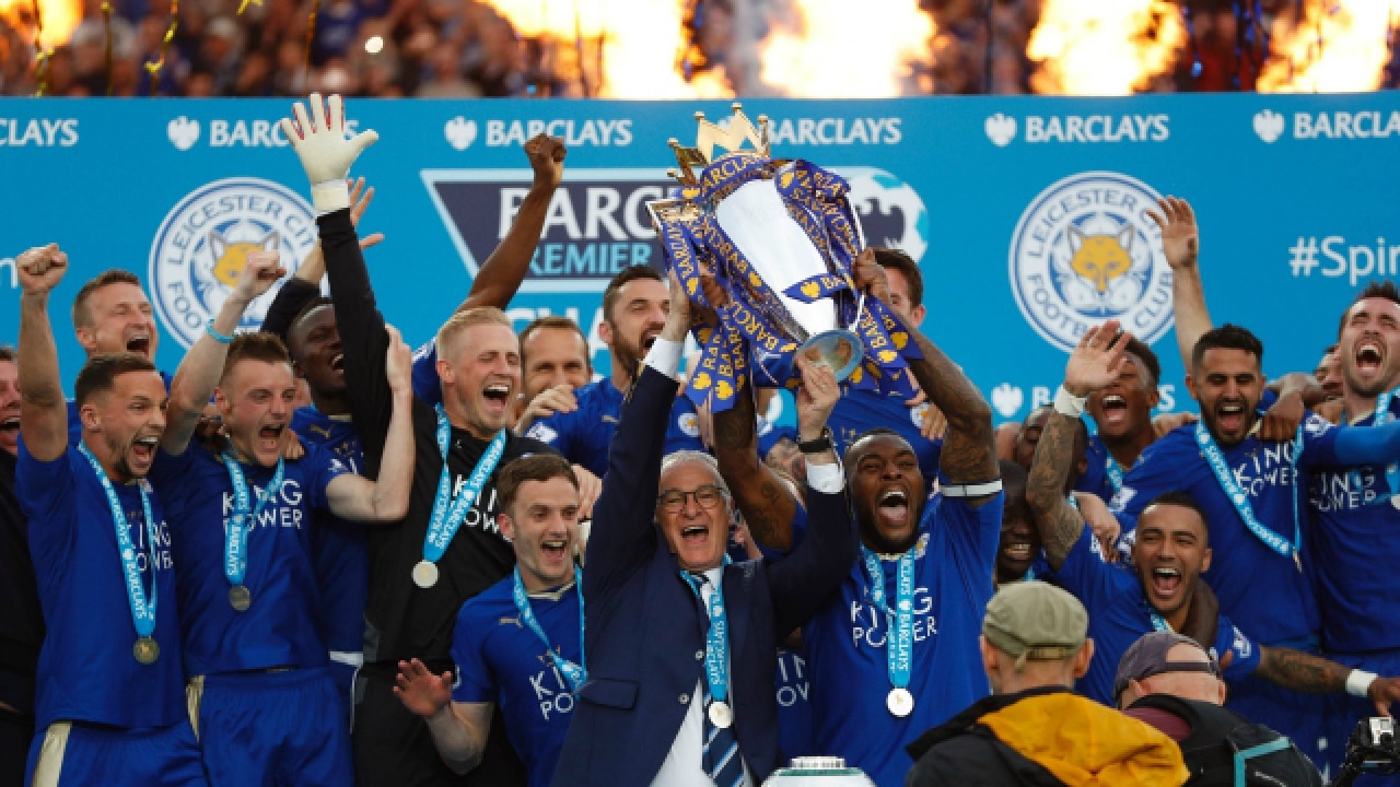 Vardy scores two as Leicester City lift Premier League title