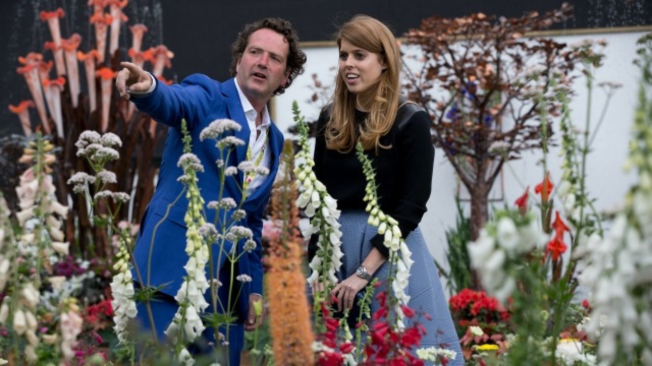 Princess Beatrice visits the English Eccentrics Garden by Diarmuid Gavin