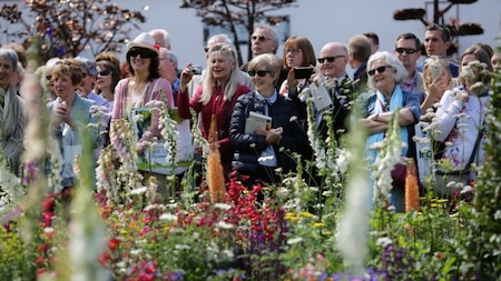 Onlookers at the Chelsea Flower Show