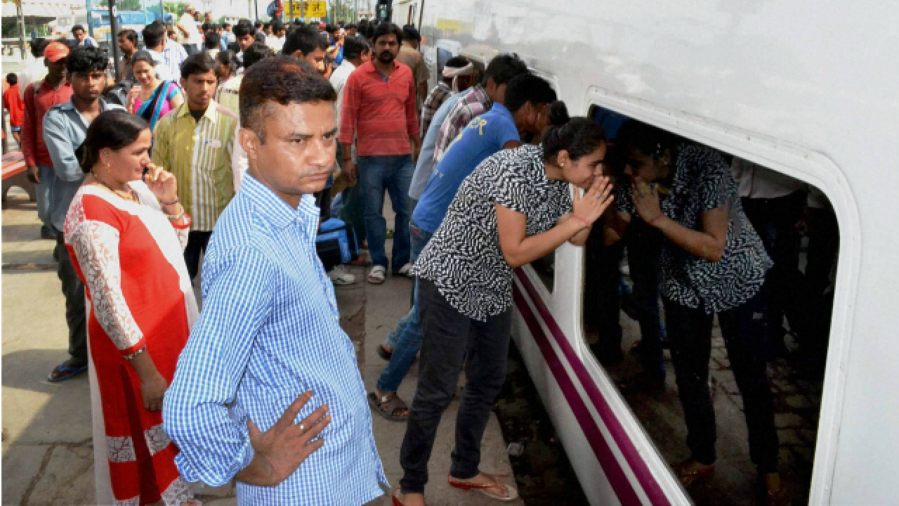 Passengers peeping through the windows of Talgo