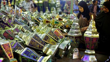 At the market for Ramadan Lanterns, Egypt