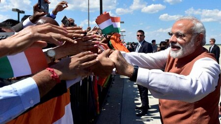 Narendra Modi meeting Indians in United States