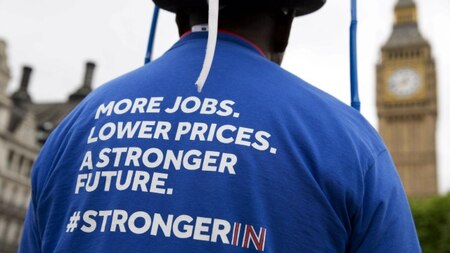 A 'Remain' supporter near Big Ben