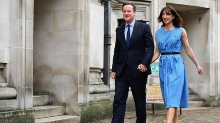 Prime Minister David Cameron and his wife Samantha