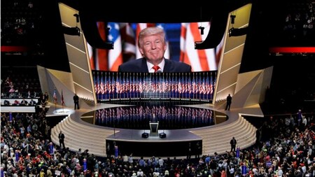 Donald Trump addressing the RNC