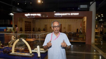 Rashtrapati Bhavan museum curator Saroj Ghose talks to media