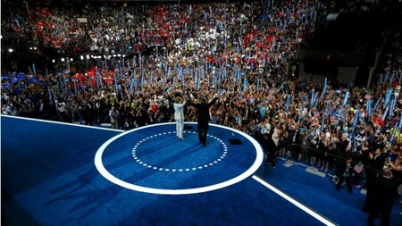 Clinton and Kaine, after acceptance of nomination