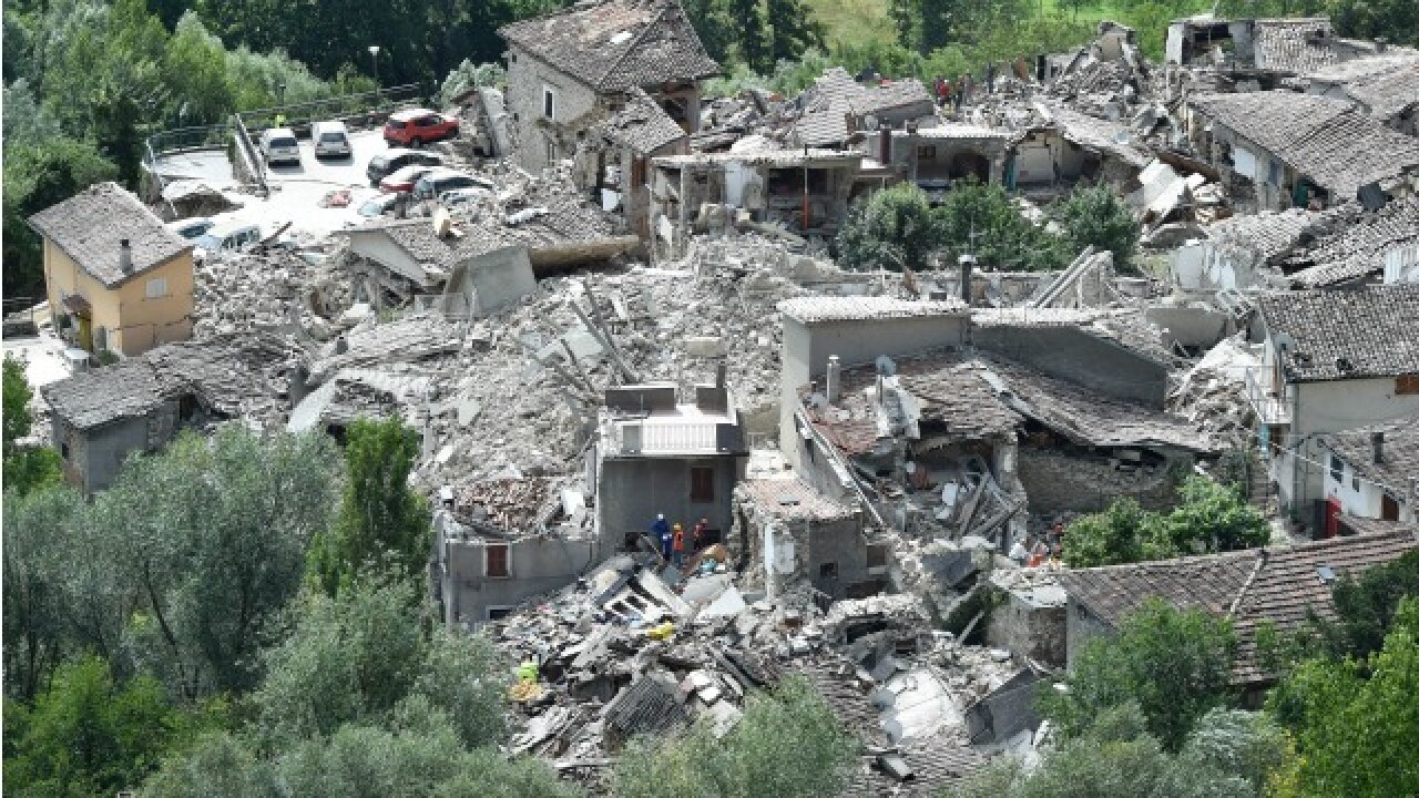 Aerial view of the damage