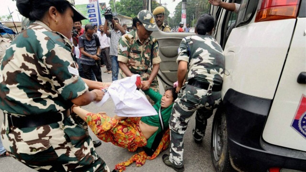 Protestors detained