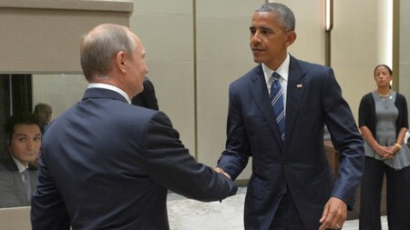 Vladimir Putin with Obama