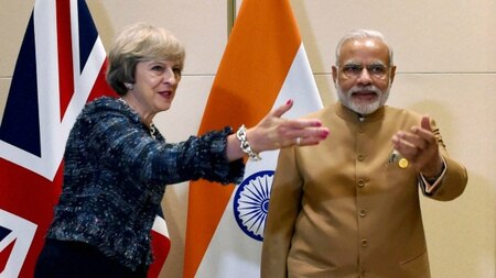 Theresa May with PM Modi