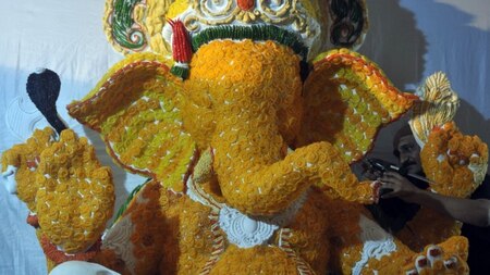 Ganesha made of jalebi, fafda and gathiya!