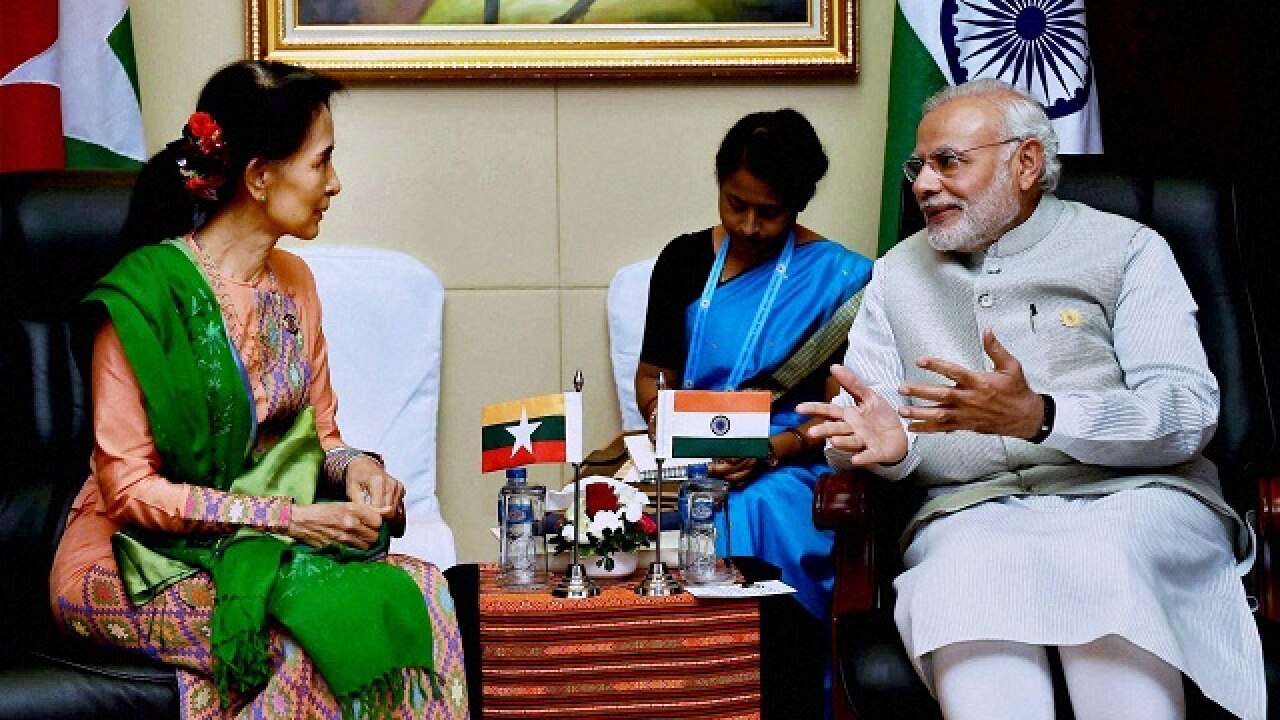 PM Modi hails Suu Kyi as 'icon of democracy', says India would always stand  by Myanmar