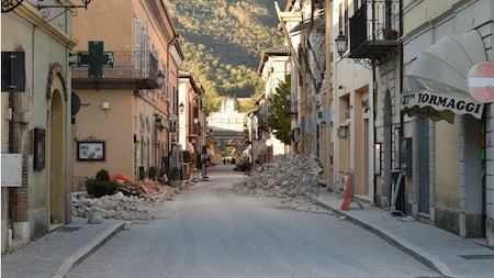 Deserted streets of Norcia