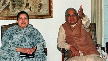 Jayalalithaa and her former Indian PM Atal Vajpayee