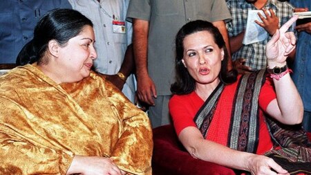 Jayalalithaa and Sonia Gandhi