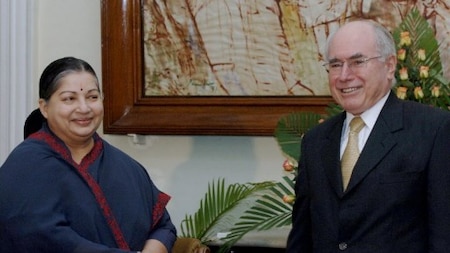 Jayalalithaa and former Australian Prime Minister John Howard